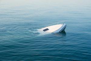 sinking modern large white boat