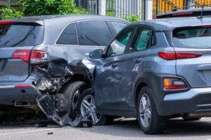 silver SUVs in a crash