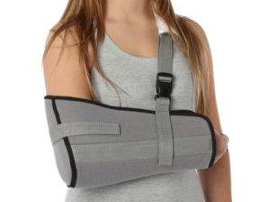 woman wearing arm brace